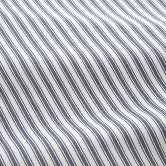 Ticking Stripe Duvet Cover Set - Blue, Cotton