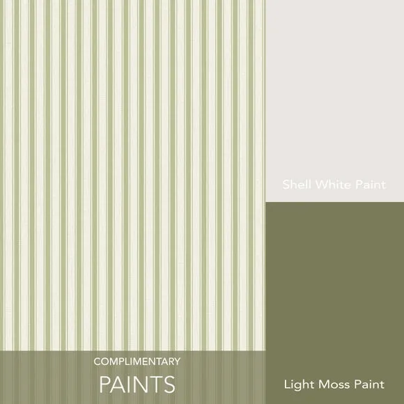 Ticking Stripe Wallpaper - Fern