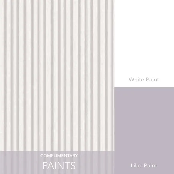 Ticking Stripe Wallpaper - Lilac