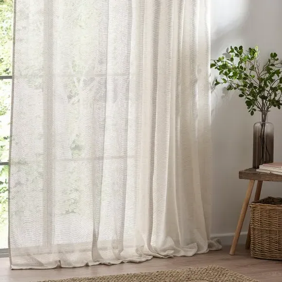 Tie Top Sheer Curtain - Natural, Voile