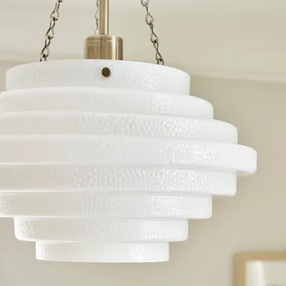 Tiered Pendant Light - White, Glass