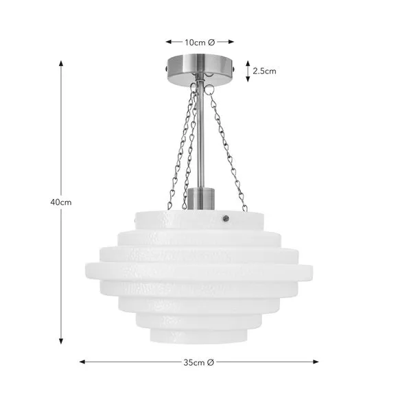 Tiered Pendant Light - White, Glass