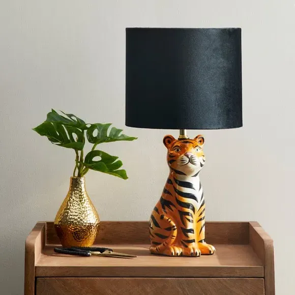 Tiger Table Lamp - Black, Ceramic