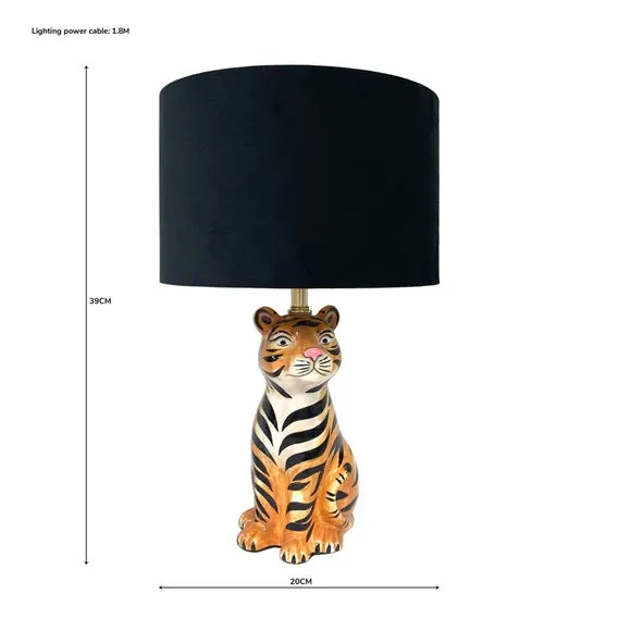 Tiger Table Lamp - Black, Ceramic