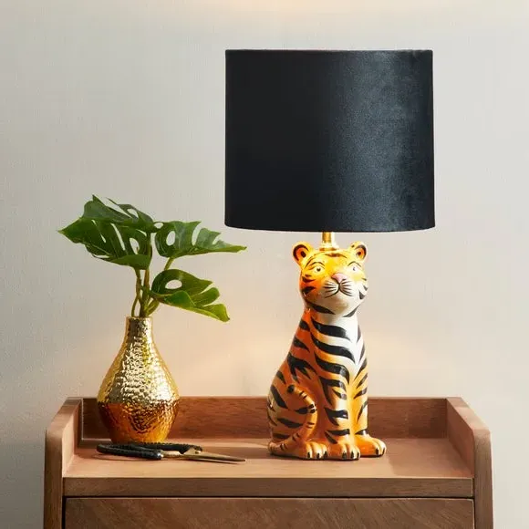 Tiger Table Lamp - Black, Ceramic image