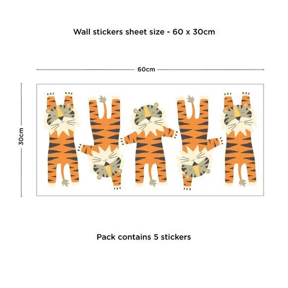 Tiger Wall Stickers - Orange, Self-Adhesive