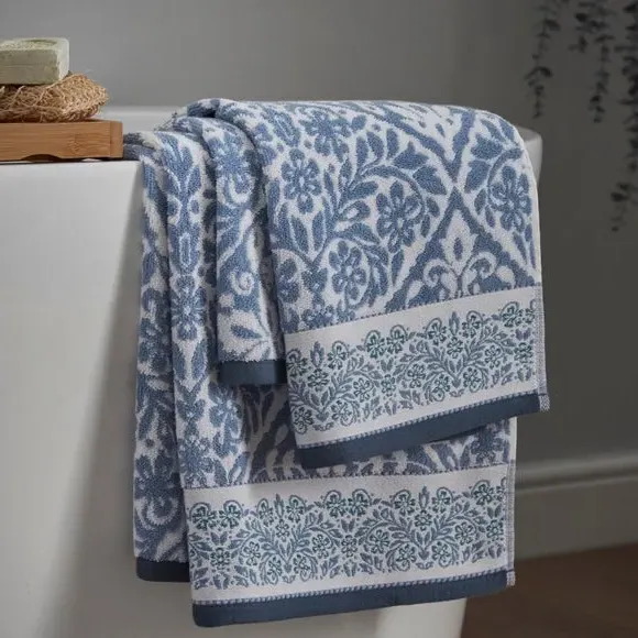 Tile Pattern Bath Towel - Blue image