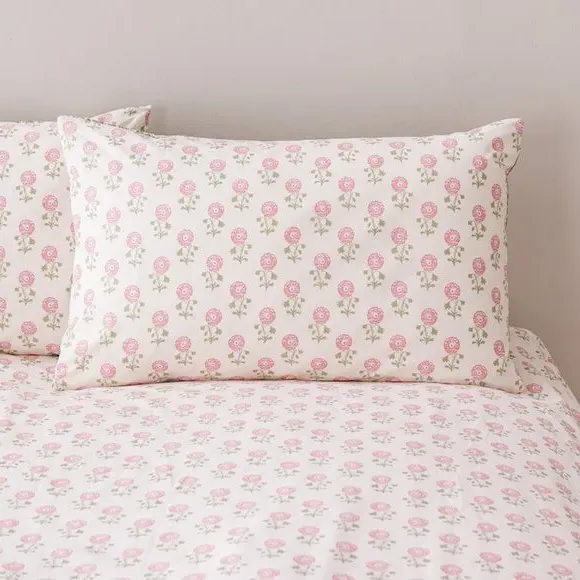 Tile Print Duvet Cover Set - Olive, Cotton