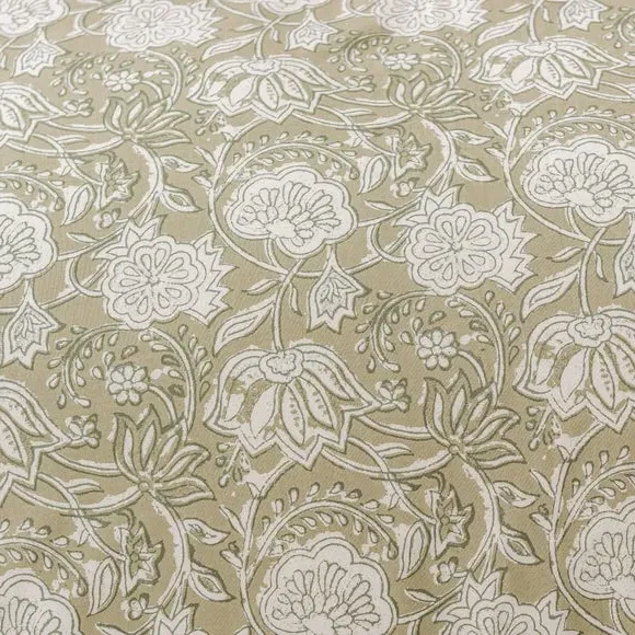 Tile Print Duvet Cover Set - Olive, Cotton