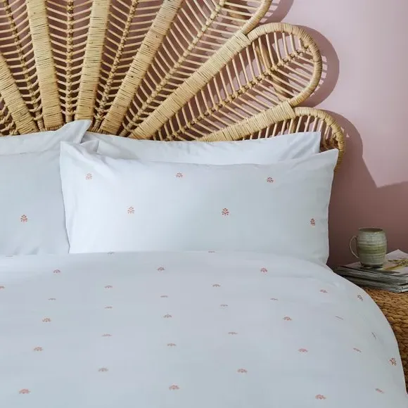 Tile Print Duvet Cover Set - Orange, Polycotton
