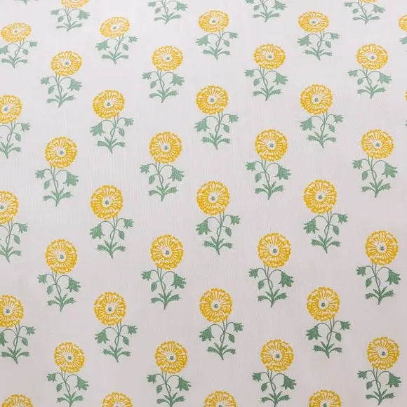 Tile Print Duvet Cover Set - Yellow, Cotton