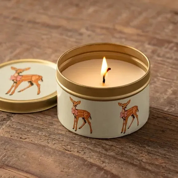 Tin Candle with Lid - Multicolor, Wax