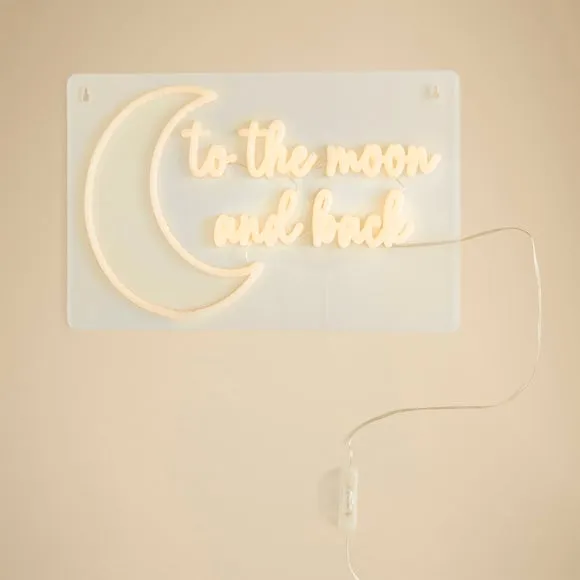To The Moon and Back Neon Sign - Warm White