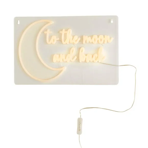 To The Moon and Back Neon Sign - Warm White