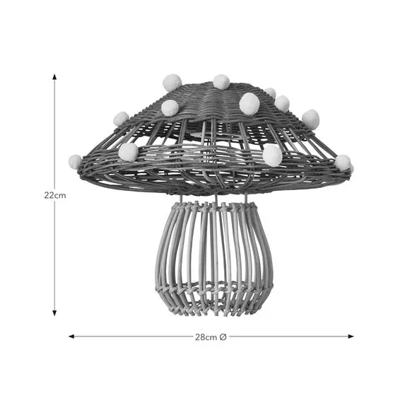 Toadstool Pendant Shade Easy Fit - Red, Rattan
