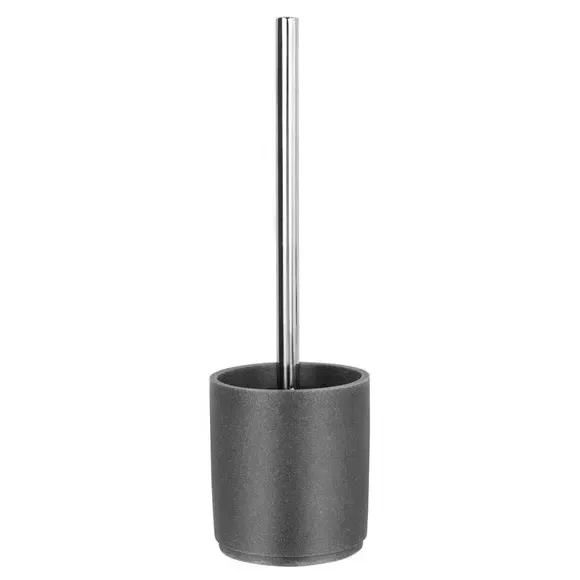 Toilet Brush Holder with Handle - Grey, Resin