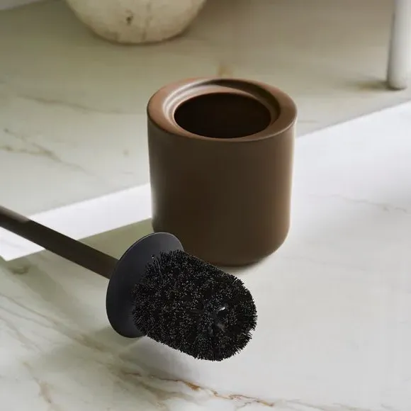 Toilet Brush with Holder - Chocolate, Ceramic