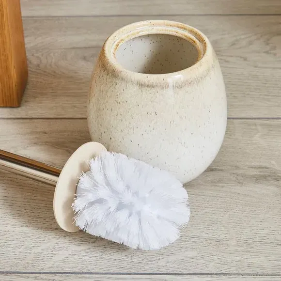 Toilet Brush with Holder - Natural, Ceramic