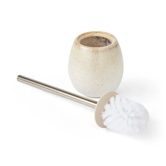 Toilet Brush with Holder - Natural, Ceramic