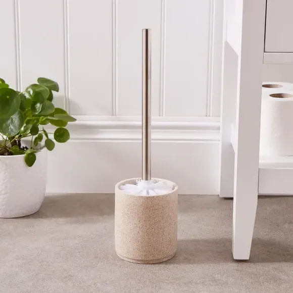 Toilet Brush with Holder - Sandstone, Resin image