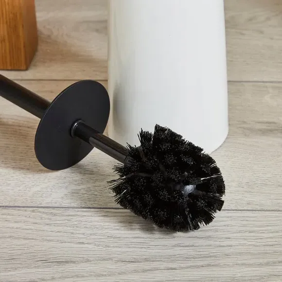 Toilet Brush with Holder - White, Ceramic