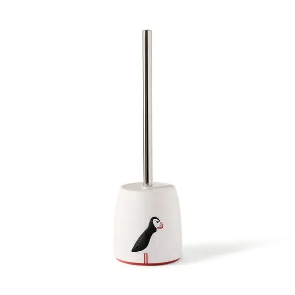 Toilet Brush with Holder - White, Resin