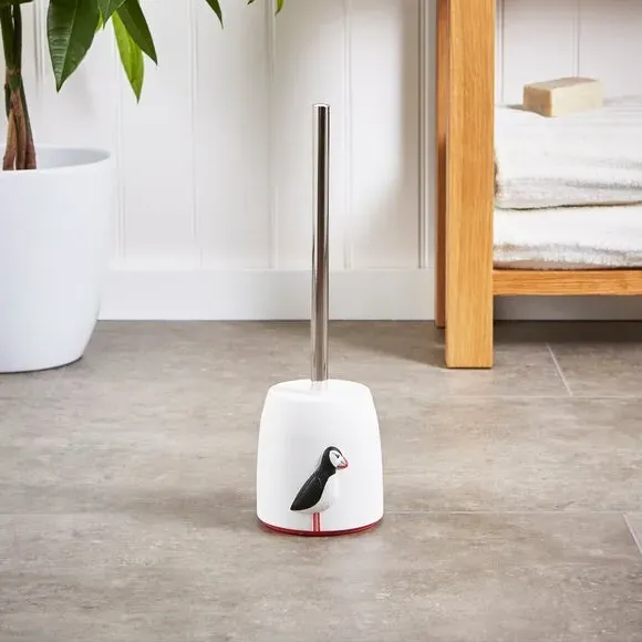 Toilet Brush with Holder - White, Resin image