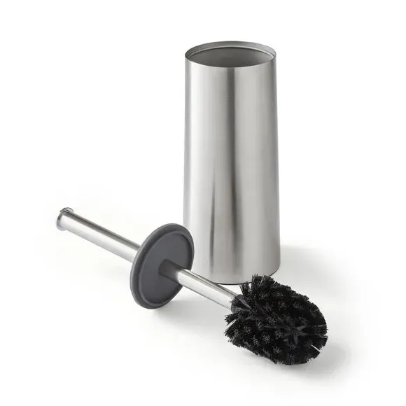Toilet Brush with Lid - Silver, Stainless Steel