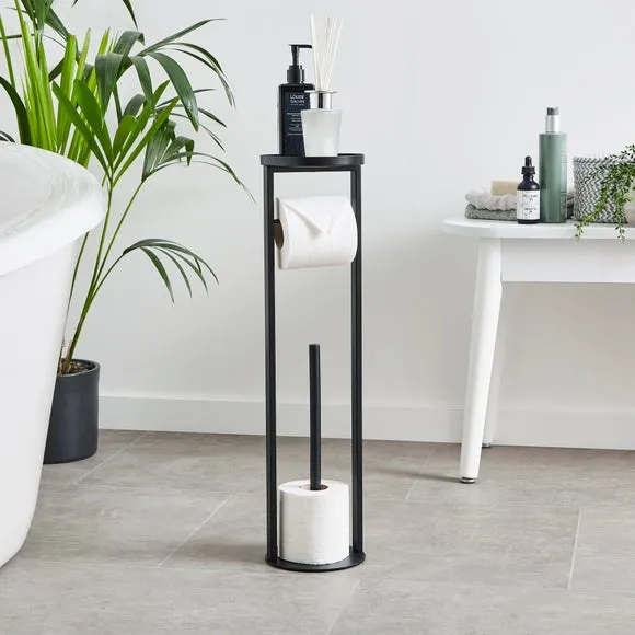 Toilet Butler with Table Storage - Black image