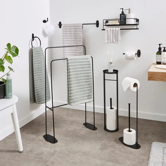 Toilet Paper Holder Stand - Black