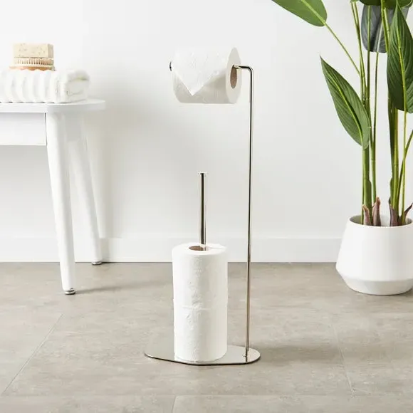 Toilet Paper Holder Stand - Chrome