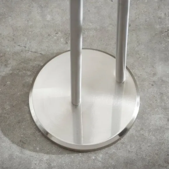Toilet Roll Butler Stand - Brushed Silver, Metal