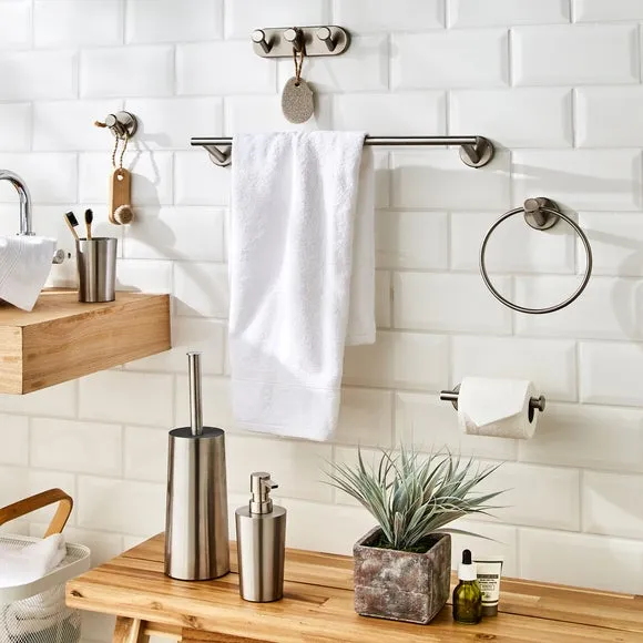 Toilet Roll Butler Stand - Brushed Silver, Metal