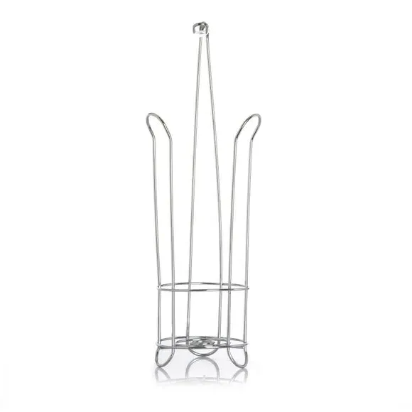 Toilet Roll Holder with Storage - Silver, Metal image