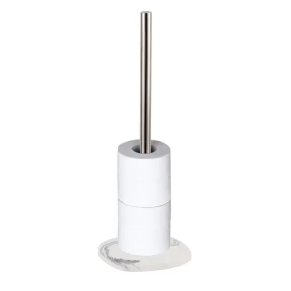 Toilet Roll Holder with Storage - White, Marble