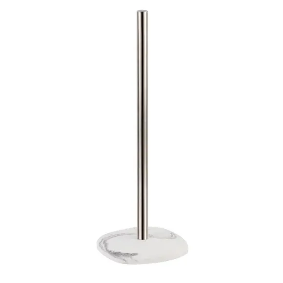 Toilet Roll Holder with Storage - White, Marble image