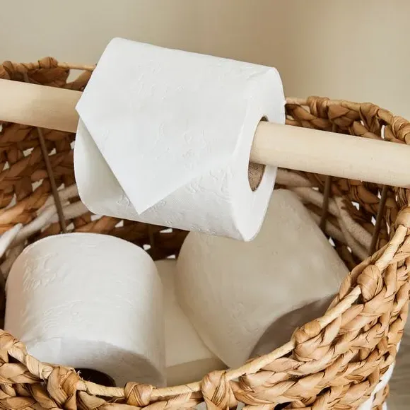 Toilet Roll Holder with Storage - White, Rush