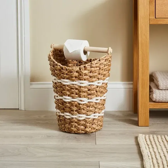 Toilet Roll Holder with Storage - White, Rush