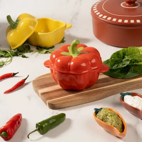 Tomato Casserole Dish - Red, Stoneware image