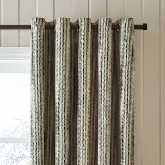 Tonal Stripe Eyelet Curtains - Green image