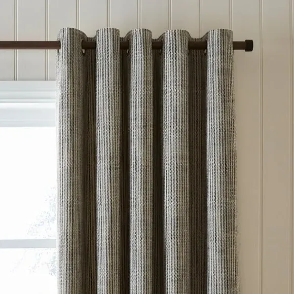 Tonal Stripe Eyelet Curtains - Monochrome