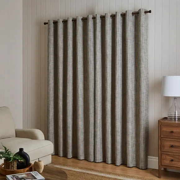 Tonal Stripe Eyelet Curtains - Monochrome