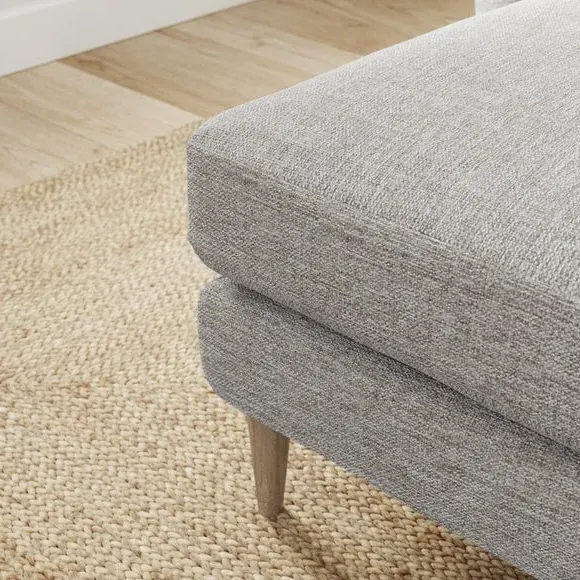 Tonal Weave Footstool - Natural, Polyester