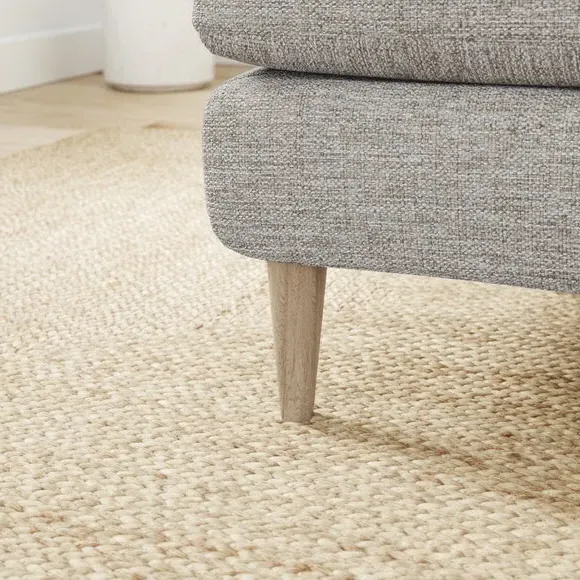 Tonal Weave Footstool - Natural, Polyester
