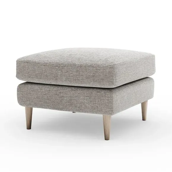 Tonal Weave Footstool - Natural, Polyester