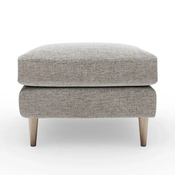 Tonal Weave Footstool - Natural, Polyester