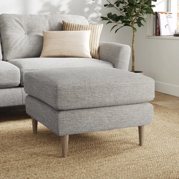 Tonal Weave Footstool - Natural, Polyester
