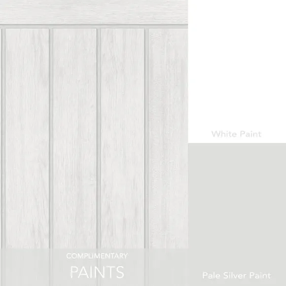 Tongue & Groove Panel Wallpaper - Grey, Non-Woven