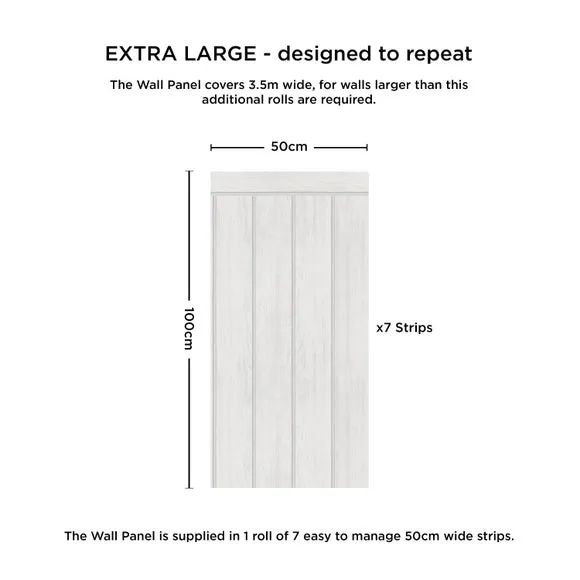 Tongue & Groove Panel Wallpaper - Grey, Non-Woven