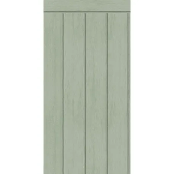 Tongue & Groove Panel Wallpaper - Sage, Non-Woven